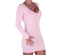 EyeCatch - Rachel Ladies V Neck Bodycon Stretch Short Womens Mini Dress Cream S/M