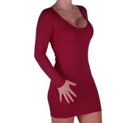 EyeCatch - Rachel Ladies V Neck Bodycon Stretch Short Womens Mini Dress Wine M/L
