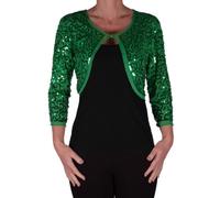 EyeCatch - Scarlett Sequin Chiffon Long Sleeve Top Bolero Shrug Cardigan