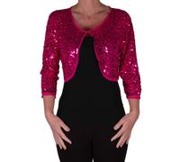 EyeCatch - Scarlett Sequin Chiffon Long Sleeve Top Bolero Shrug Cardigan