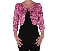 EyeCatch - Scarlett Sequin Chiffon Long Sleeve Top Bolero Shrug Cardigan