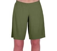 EyeCatch Star Ladies Jersey Relaxed Comfort Elasticized Flexi Stretch Womens Shorts Plus Sizes Khaki Size 28/30