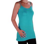 EyeCatch TM - Angelique Womens Strappy Cami Top Ladies Plus Size Long Camisole Vest Aqua Size 22-24