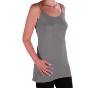 EyeCatch TM - Angelique Womens Strappy Cami Top Ladies Plus Size Long Camisole Vest Grey Size 20