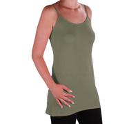 EyeCatch TM - Angelique Womens Strappy Cami Top Ladies Plus Size Long Camisole Vest Light Khaki Size 22-24
