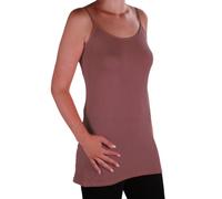 EyeCatch TM - Angelique Womens Strappy Cami Top Ladies Plus Size Long Camisole Vest Mocha Size 22-24
