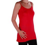 EyeCatch TM - Angelique Womens Strappy Cami Top Ladies Plus Size Long Camisole Vest Red Size 16