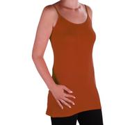 EyeCatch TM - Angelique Womens Strappy Cami Top Ladies Plus Size Long Camisole Vest Rust Size 26-28