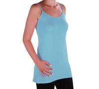 EyeCatch TM - Angelique Womens Strappy Cami Top Ladies Plus Size Long Camisole Vest Sky Blue Size 18