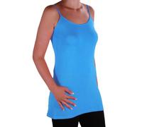 EyeCatch TM - Angelique Womens Strappy Cami Top Ladies Plus Size Long Camisole Vest Turquoise Size 20