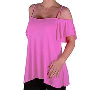EyeCatch TM - Cherie Womens Off-The-Shoulder Strappy Cami Vest Ladies Cold Shoulder Fashion Swing Top Light Pink Size 14