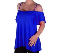 EyeCatch TM - Cherie Womens Off-The-Shoulder Strappy Cami Vest Ladies Cold Shoulder Fashion Swing Top Royal Blue Size 20