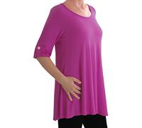 EyeCatch TM Oversize - Jessica Womens Tunic Plus Size Scoop Neck Ladies Flared Long Top Magenta Size 20