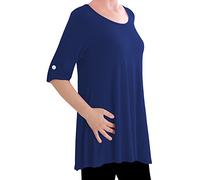 EyeCatch TM Oversize - Jessica Womens Tunic Plus Size Scoop Neck Ladies Flared Long Top Navy Size 20