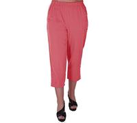 EyeCatch - Verde Ladies Capri Crop Pants Flexi Stretch Plus Sizes Womens 3/4 Trousers 12-35