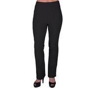 Eyecatch - Womens Pull On Ribbed Stretch Bootleg Elasticated Trousers Ladies Pants Short Leg Black Size 22