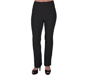 Eyecatch - Womens Pull On Ribbed Stretch Bootleg Elasticated Trousers Ladies Pants Short Leg Black Size 24
