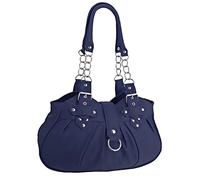EyeCatchBags - Huron Faux Leather Womens Shoulder Bag Handbag Navy
