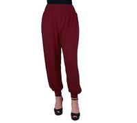 EyeCatchClothing Selma Womens Slouchy Harem Trousers Hareem Pants Burgundy M/L