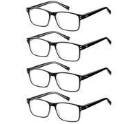 EYECEDAR 4-Pack Reading Glasses for Men Blue Light Blocking Readers for Men Women Adjustable Metal Spring Hinges Eyeglasses 1.5