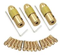 Eyech 3 sets 0.5-3mm Electric Drill Bit Brass Collet Chuck Set Mini Twist Drill Chuck Set with Allen wrench for 2.35mm Shaft