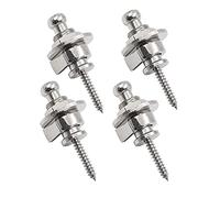 Eyech 4Pcs Guitar Strap Locks Set, Quick Release Security Guitar Straplock Button for Guitar Bass Silver