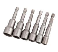 Eyech 6Pcs SAE Magnetic Nut Driver Set, 1/4" Hex Shank Power Nut Driver Set for Impact Drill, Cr-V Steel, Includes 1/4", 5/16", 3/8", 7/16", 1/2", 9/16"