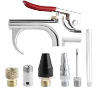 Eyech 7PCS Air Compressor Accessories Kit, 1/4" NPT Quick Connect Air Tool Set for Compressor, Includes Blow Gun, Extension Nozzle, Rubber Tip, Inflation Needles & Adapter - Alloy Construction