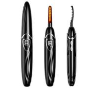 EYECURL Heated Eyelash Curler, S600 Heated Lash Curler, Accurate Temperature Control Electric Eyelash Curler Heated Curlers - Intelligent Power Off, Natural Makeup (Raven/Silver, S600-148MM)