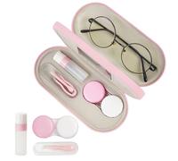Eyeglass Case Double Sided Travel Size Cute Portable Contact Lens Box 2 in 1 Multifunction With Tool for Daily Outdoor Office