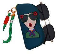 Eyeglass Case for Women,Funny Eye Glasses Case for Women - Sunglass Organizer Storage Bag, Zipper Pouch Silicone with Wrist Strap for Eyewear Organization and Storage
