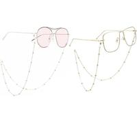 Eyeglass Chains, 2 Pcs, Sunglasses Chain, Glasses Chain, Anti-Lost Glasses Cord, Beaded Eyeglass Chain, Beaded Reading Glasses Cords, Beaded Spectacles Lanyard, Glasses Neck Cord, for Men And Women