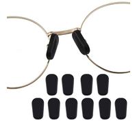Eyeglass Nose Pad Covers, Silicone Slip-on Nose Pad for Glasses, Soft Eyeglass Repair Kit with Nose Piece Pads, Anti-Slip Eyewear Protective Covers Nose Bridge Pads(Black,5 Pairs,M Size)