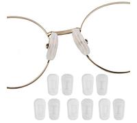 Eyeglass Nose Pad Covers, Silicone Slip-on Nose Pad for Glasses, Soft Eyeglass Repair Kit with Nose Piece Pads, Anti-Slip Eyewear Protective Covers Nose Bridge Pads(Clear,5 Pairs,L Size)