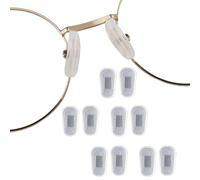 Eyeglass Nose Pad Covers, Silicone Slip-on Nose Pad for Glasses, Soft Eyeglass Repair Kit with Nose Piece Pads, Anti-Slip Eyewear Protective Covers Nose Bridge Pads(White,5 Pairs,M Size)