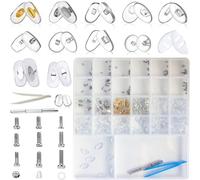 Eyeglass Nose Pads Eyeglass Repair Kits Nose Pad for Eyeglasses Upgrade Version Eyeglass Repair Kit with Screw-in Glasses Nose Pad (220)