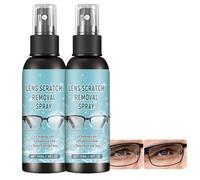 Eyeglass Scratch Remover Spray, Lens Repair Kit Restores Clarity, Removes Fine Scratches and Smudges, Cleaner for Prescription Eyeglasses, Sunglasses, Reading Glasses, Screens and Lenses (2PCS)