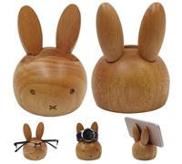 Eyeglass Spectacle Holder - Handmade Wooden Carved Rabbit Shaped Display Stand for Glasses - Decorative Desk/Home Accessories