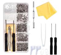 Eyeglass Sunglass Glasses Repair Tool Kit, 500Pcs Spectacles Glasses Repair Set with Mini Screwdriver, Screws Nut, Silicone Nose Pads, Tweezer, Glasses Cloth, Versatile Eyewear Fixes Maintenance