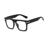 EYEGLSMST Oversized Reading Glasses for Women and Men, Large Square Blue Light Blocking Reader, Fashion Anti Eye Strain Eyewear(Black,3.5)