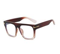 EYEGLSMST Oversized Reading Glasses for Women and Men, Large Square Blue Light Blocking Reader, Fashion Anti Eye Strain Eyewear(Brown,3.5)
