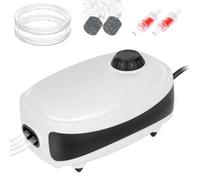 Eyein Adjustable Air Pump Aquarium, Ultra Silent 4W Air Pump for Fish Tank Up to 400L with Dual Outlets, Hangable Whisper Fish Tank Oxygen Bubbler with Accessories Air Stone, Check Valve, Tubing