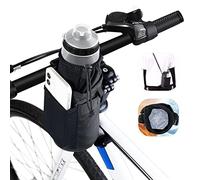 Eyein Bike Water Bottle Holder Bag, Waterproof Bicycle Handlebar Frame Insulated Stem Storage Bag with Fastener Straps Phone Pouch Durable Oxford Cup Drink Carrier with Shoulder Straps for Cycling