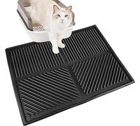 Eyein Cat Litter Mat, 100% Waterproof Urine Proof One-piece Molded Scatter Control Litter Box Mat, Easy Clean Washable Litter Trapping Mat Non-Slip Kitty Litter Rug(80x60cm)