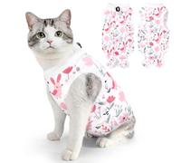 Eyein Cat Recovery Suit, Comfortable Cat Surgery Recovery Suit, Cone Collar Alternative for Female Male Cats, Kitten Onesie Pet Surgical Spay Suit for Abdominal Wound Skin Diseases(Pink,S)