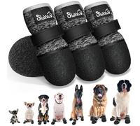 Eyein Dog Boots for Injured Paws Waterproof, Thick Dog Socks with Rubber Grip Sole Paw Protector Stop Licking, Soft Pet Shoes Non-Slip for Hardwood Floor Outdoor Winter Summer Walking(Black)