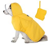 Eyein Dog Raincoat, Waterproof Dog Rain Jacket Vest with Harness Hole & Clear Hooded Double Layer, Adjustable & Reflective Safety Pet Rain Coat Poncho with Storage Pocket for Small Medium Large Breeds