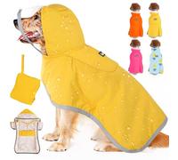 Eyein Dog Raincoat Waterproof, Hooded Dog Rain Coat with Mesh Lining Lightweight, Adjustable Dogs Jacket Poncho with Storage Pocket Reflective for Small Medium Large Dogs