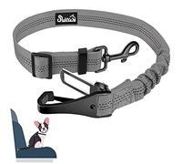 Eyein Dog Seat Belt, 2 in 1 Attachment Dog Car Harnesses Belt, Hook Latch Bar & Seatbelt Buckle with Anti Shock Elastic Nylon Bungee Buffer, Adjustable Reflective Duty Pet Safety Belts for Vehicle