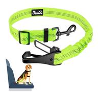 Eyein Dog Seat Belt, 2 in 1 Attachment Dog Car Harnesses Belt, Hook Latch Bar & Seatbelt Buckle with Anti Shock Elastic Nylon Bungee Buffer, Adjustable Reflective Duty Pet Safety Belts for Vehicle